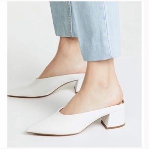 VINCE Ralston White Slip-on Mules